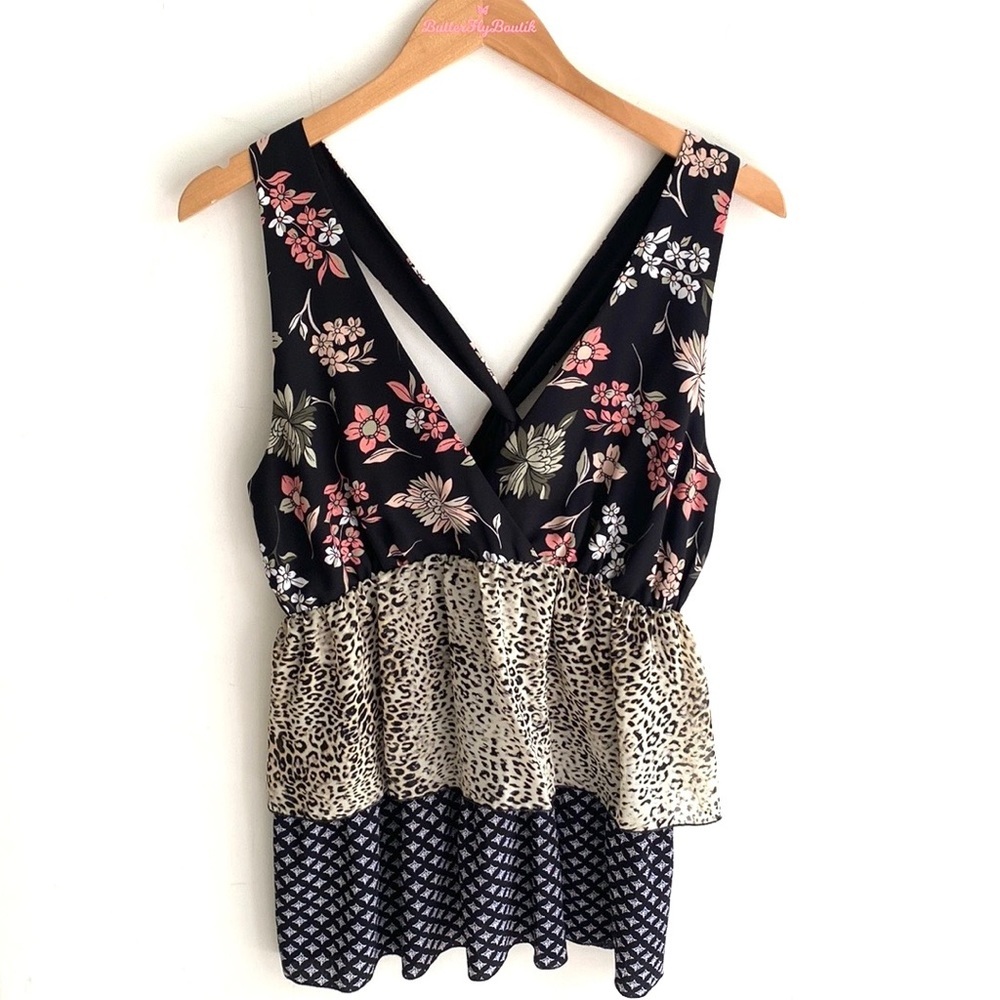 Libby Elderman Tiered Multi Pattern Tank Top, Siz… - image 7